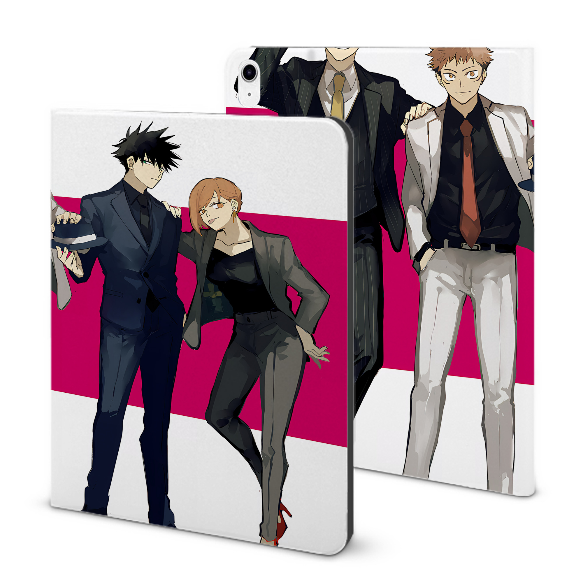 （画像用） 呪術廻戦 Jujutsu Kaisen IPad ケース ブック型 PUレザー TPU 耐衝撃 軽量 薄型 ペン収納なし 全面保護 IPad 各モデル対応